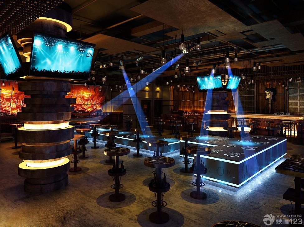主题酒吧舞台灯光设计效果图片