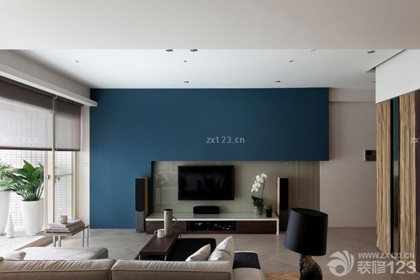 北京现代风格电视墙设计——色彩搭配