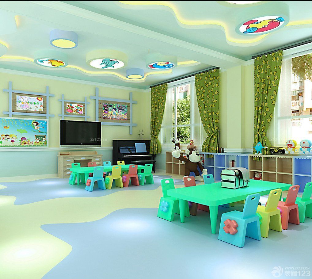 最新幼儿园教室装饰设计效果图片欣赏