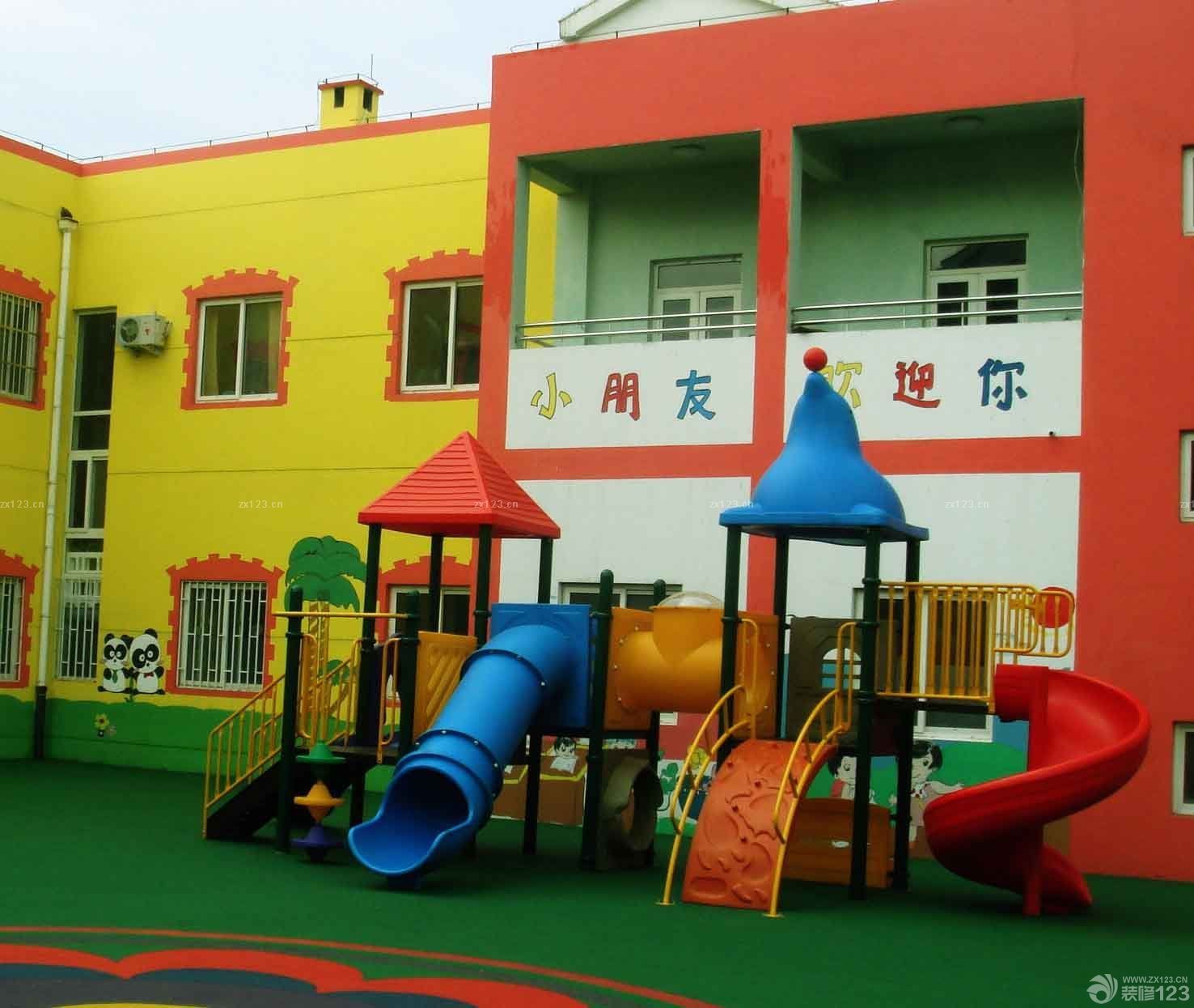 私立幼兒園室外滑梯設計效果圖圖片